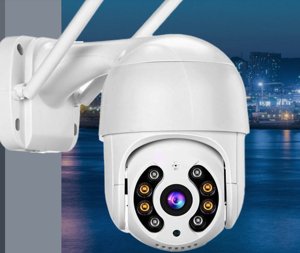 Camera de Supraveghere WIFI, AT PERFORMANCE®, 5MP, Exterior/Interior, Ultra HD 4K, 10X Zoom, Rotire 360°, Leduri Lumina, URMĂRIRE, Vedere Nocturna, Alarma.